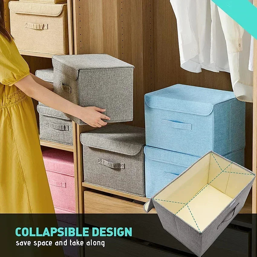Linen Storage Basket with Lid